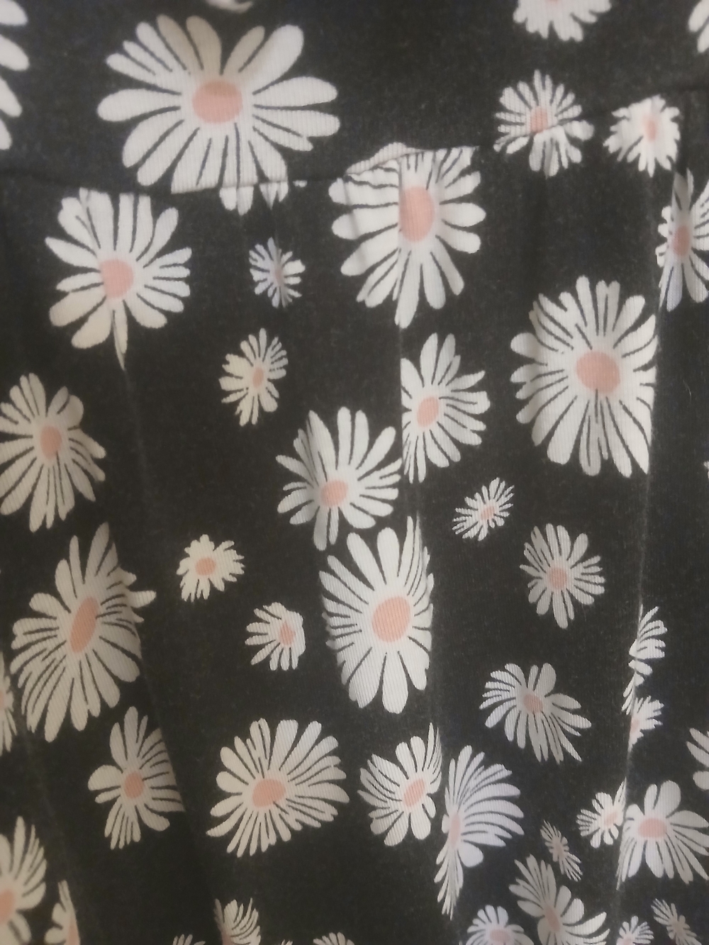 torrid Black Floral Midi Dress with White Daisy Print - Picture 3 of 4